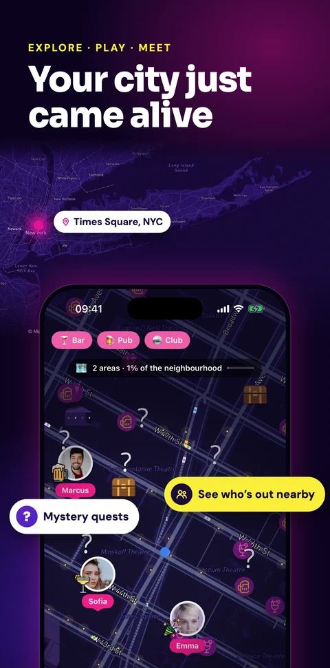 VibMe — live city map with quests
