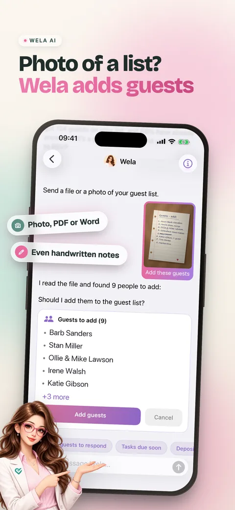 Wevowly screen — wedding planner with countdown and guest list